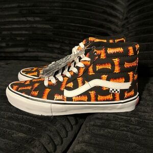 Vans Thrasher Black and Orange Patterned High-Tops